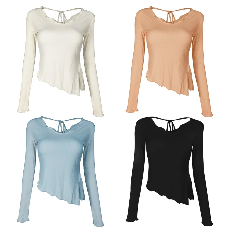 

Long Sleeve T-shirts Women Sexy Yoga Shirt Quick Dry Sport Fitness Running Shirt Gym Top Workout Exercises T-Shirt Sportwear