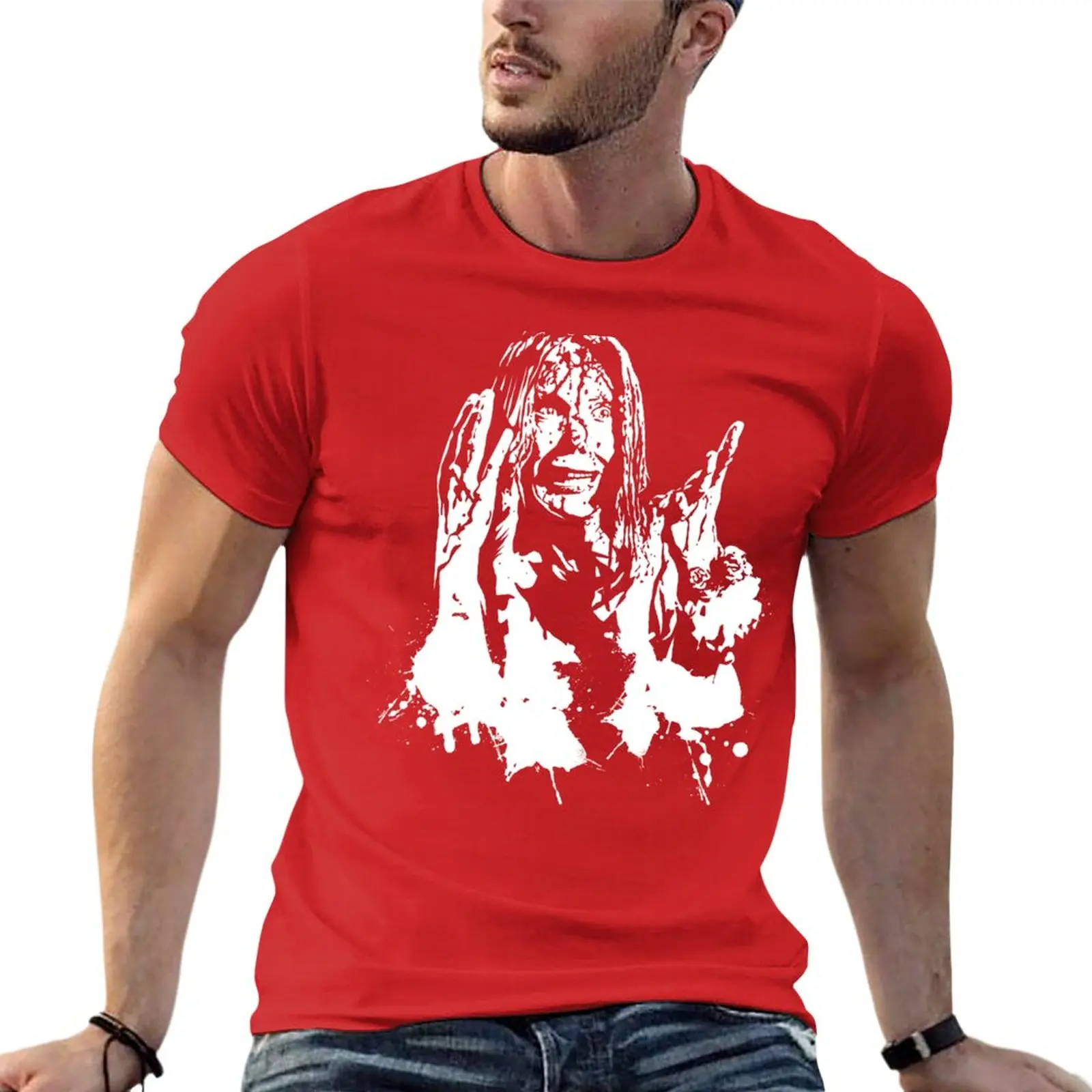 

Новинка, черная футболка Carrie [Белая], спортивные футболки, мужские футболки