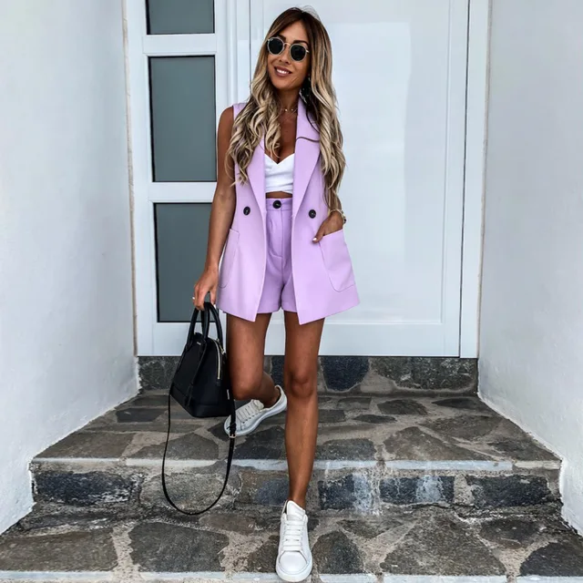 2 Piece Set Women Suit Blazer Short | Shorts Jacket Suit Ladies - Womens 2  Piece Sets - Aliexpress