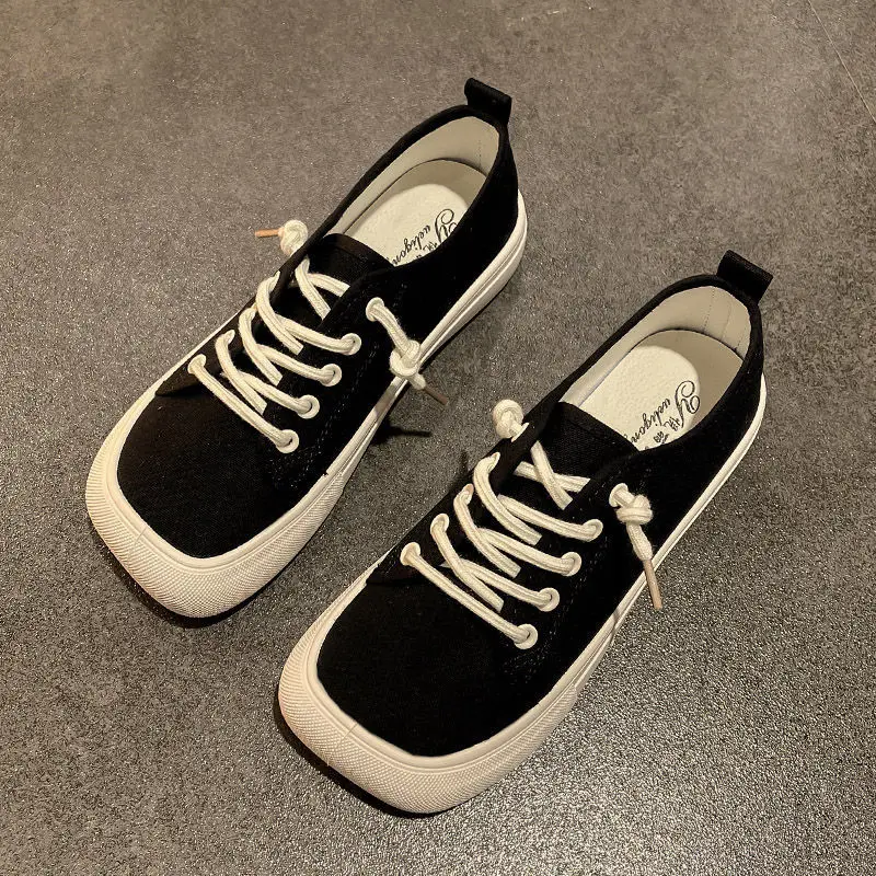 Summer Canvas Shoes Women Trainers Women Square Toe Sneaker Lady Spring Autumn Female Footwear Breathable Sneakers Platform Shoe