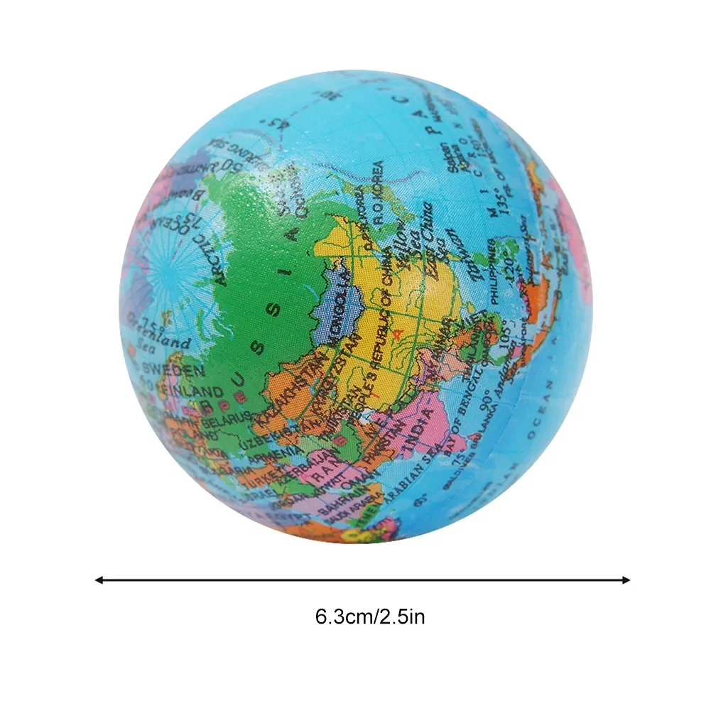 6/12pcs Earth Sponge Ball Toy Hand Wrist Exercise Squeezing Foam Ball Educational Gifts Sponge Globe Kids Decompression Fun Gift 5