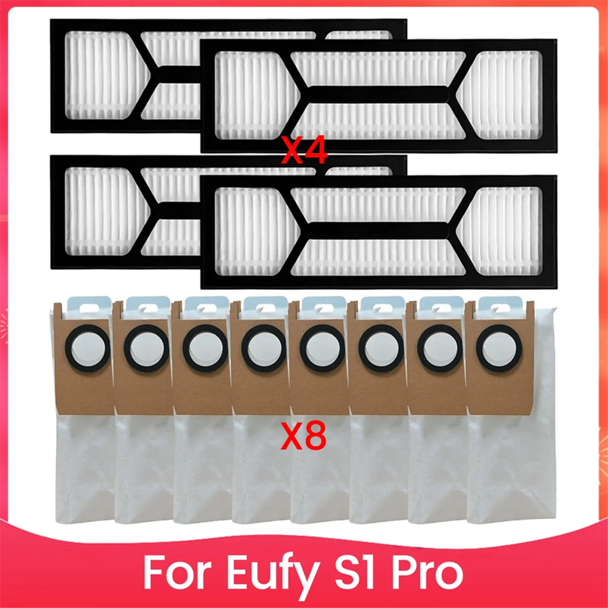 FZFZ Replacement Filter Dust Bags for S1 Pro Vacuum Cleaner Accessories Replacement Parts HEPA Filter & Dust Bags