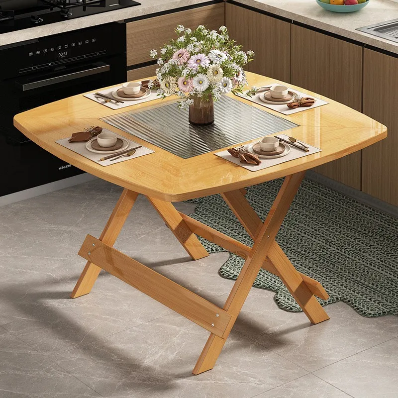Dining table household small apartment modern simple portable square table folding combination eating living room ho