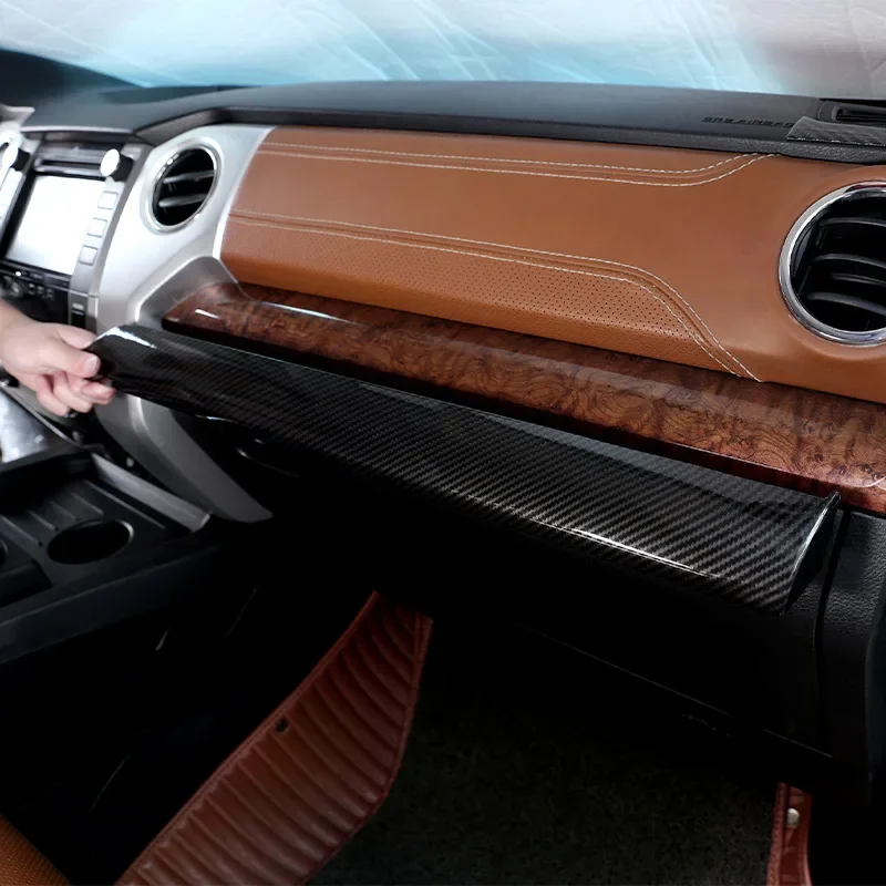 

3 шт. для Toyota Tundra 2014-2021 ABS углеродное волокно украшение салона автомобиля приборной панели полоса консоли отделка крышки автомобильные аксессуары
