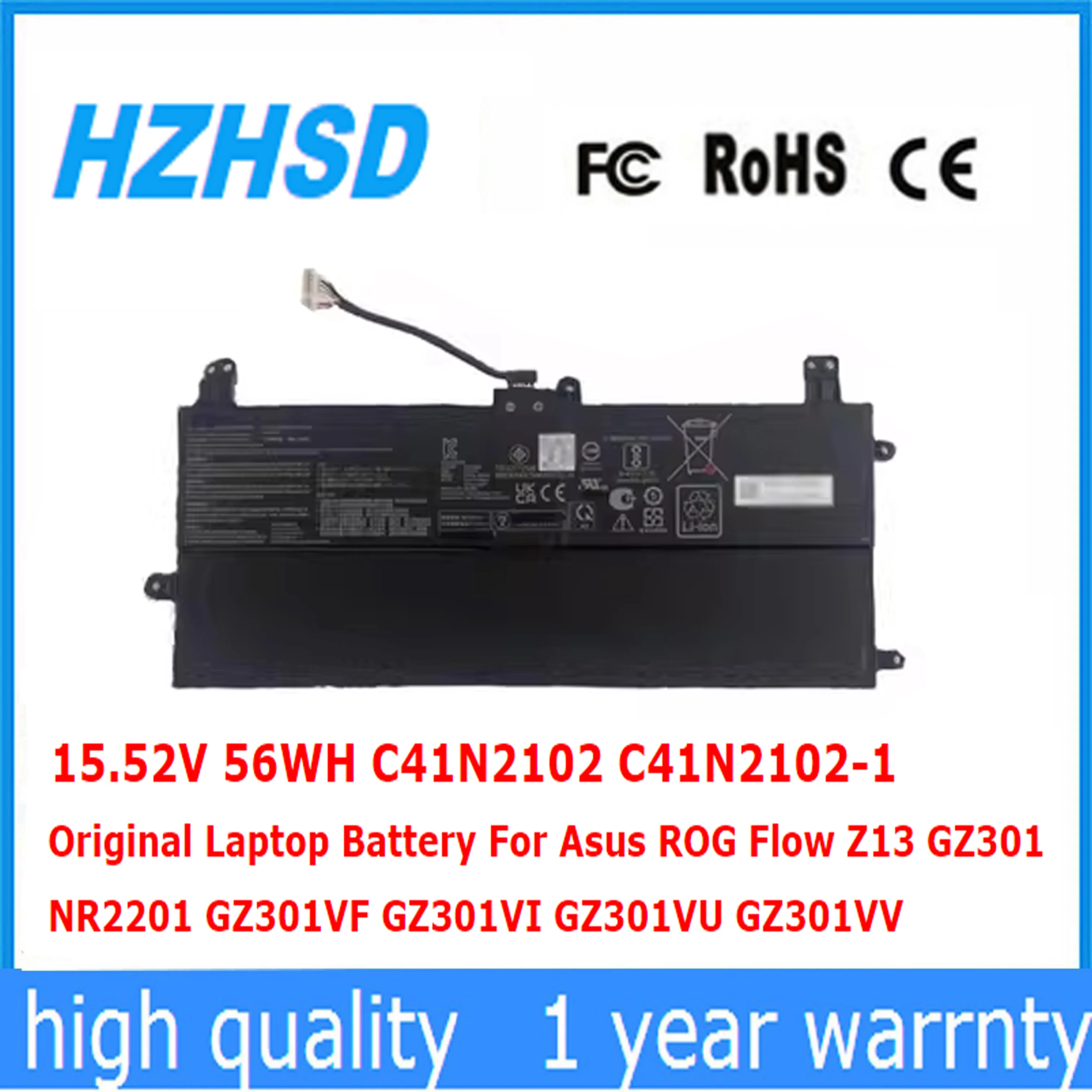 C41N2102 C41N2102-1 15.52V 56Wh Batteria Originale Per Laptop Per Asus Rog Flow Z13 Gz301 Nr2201 Gz301Vf Gz301Vi Gz301Vu Muslimate