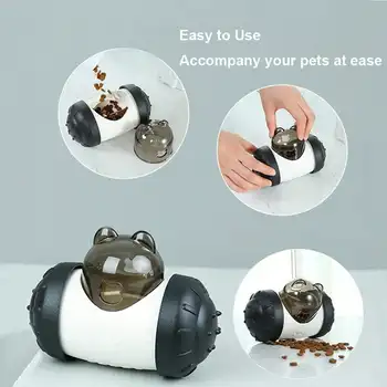Snack Dispensing Dog Toys, Rocking Bear Food Dispenser Tumbler, Tumbler Dog And Cat Food Dispenser Feeder Ball Toys 1