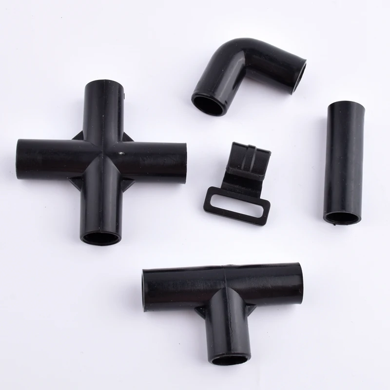 Plant Support Connector 2-30Pcs ABS Black Joint Three-way Four-way 90&deg; Elbow Pipe Connector Plant Support Wardrobe Tent ixed Fittings 12mm Inner Dia