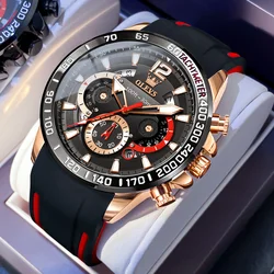 Men's Luxury Quartz Watch - Waterproof with Luminous Display and Rubber Strap (Black 9936)