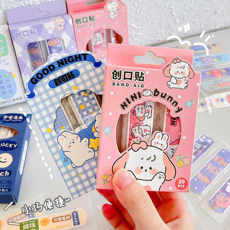 

20pcs Cute Cartoon Patterned Curved Patch Wound Strips Dressing Adhesive Plaster Bandages Band Aid for Children Banditas