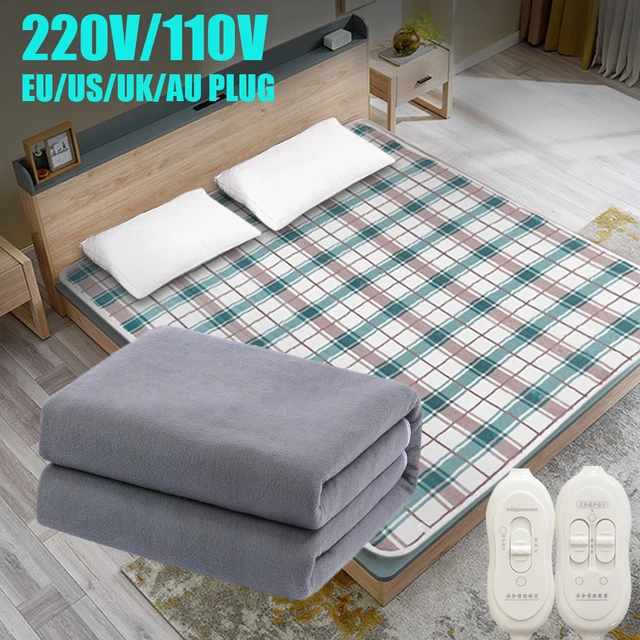 Manta eléctrica de 220V con enchufe europeo, calentador de cama,  termostato, colchón eléctrico, manta de calefacción suave, calentador doble  para el cuerpo, alfombra - AliExpress