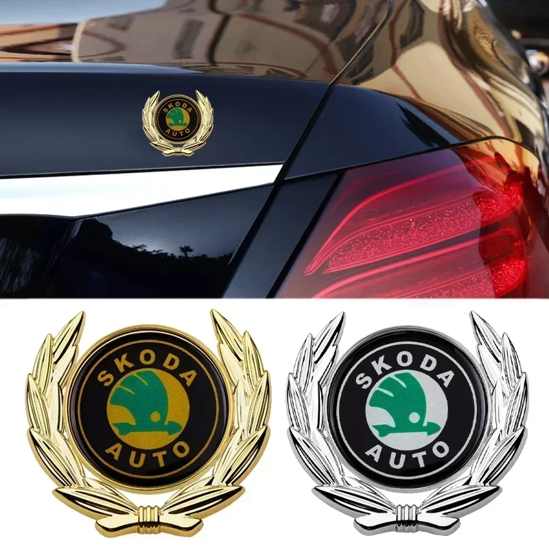 Car Trunk Emblem Decals Sticker for Logo Octavia A7 Kodiaq Superb Fabia Tour RS Rapid Felicia Window Badge Accessories