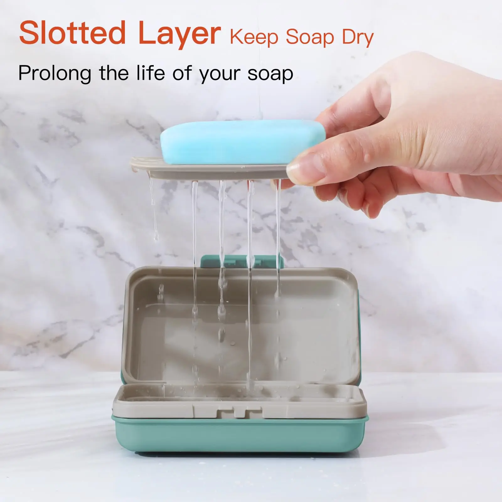 Soap Holder Soap Dish 1 Pack Bar Soap Holder for Shower, Travel Soap Case with Lid for Gym Camping Essentials Travel Toiletries 2