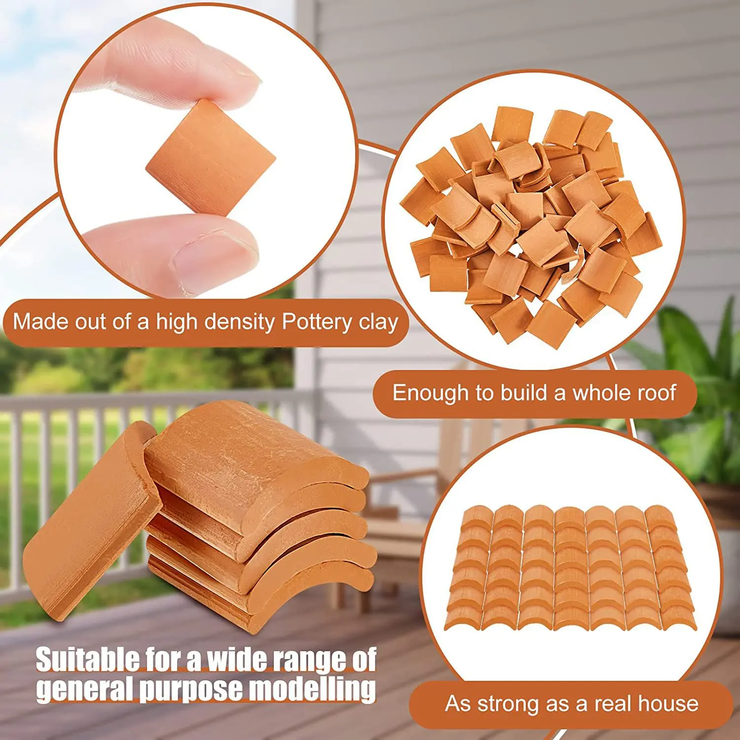 100 Pcs Roof Tiles Building Set Miniature Tiles Mini Dollhouse Shingles Fake Tile Dollhouse Kitchen Garden Accessories 3