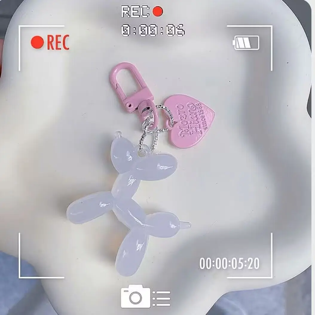Cute Acrylic Cartoon Balloon Dog Keychains For Women Y2k Bag Pendant Couple Car Key Chains Jewelry Gift Decoration Accessories - Image 5
