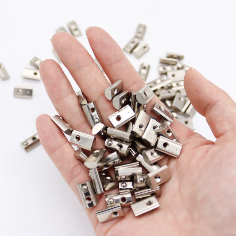 Half Round Elasticity Roll-in T Spring Nuts M3 M4 M5 M6 100pcs for Aluminum Profiles Groove