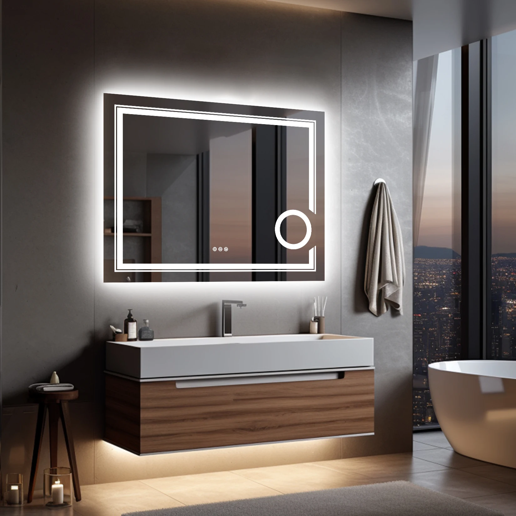 LUVODI-LED-Mirror-Bathroom-Wall-Mounted-Magnifying-Mirror-for-Washroom-Toliet-Shower-Vanity ...