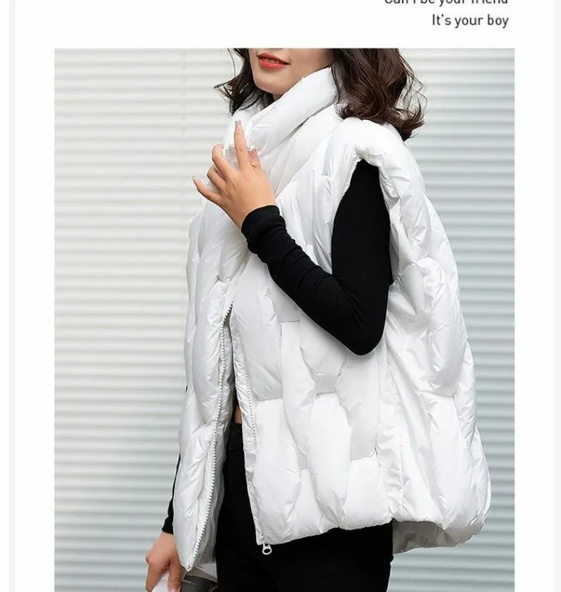 Women's Winter Down Cotton Vest Jacket 2025 Sleeveless Stand-up Collar Ladies Waistcoat Coat Fashion Casual Lady Outwear