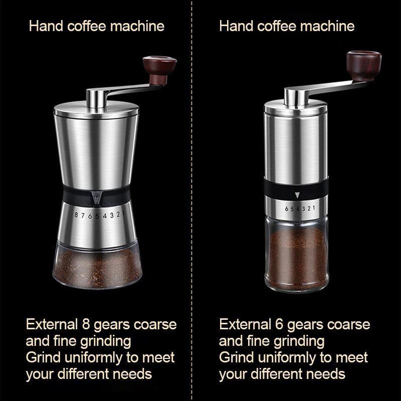 High Quality Manual Coffee Grinder Ceramic Grinding Core 6/8 Adjustable Settings Portable Coffee Grinders Coffee machine