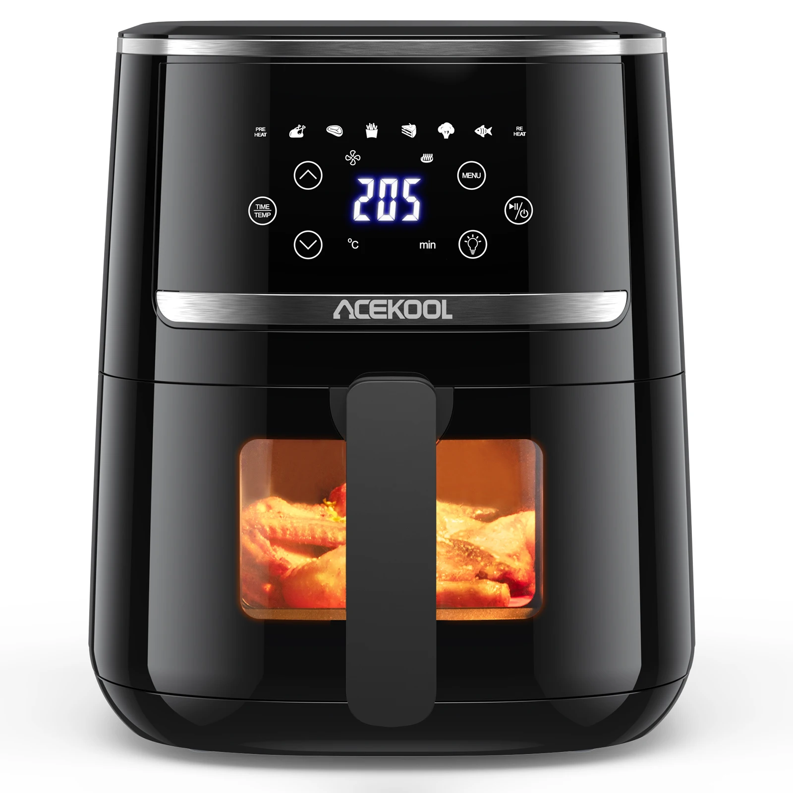 Air Fryer 5 Quart, Digital Display Air Fryer Toaster Oven Combo with 8 Cooking Presets Oilless Cooker for Quick Meal 6