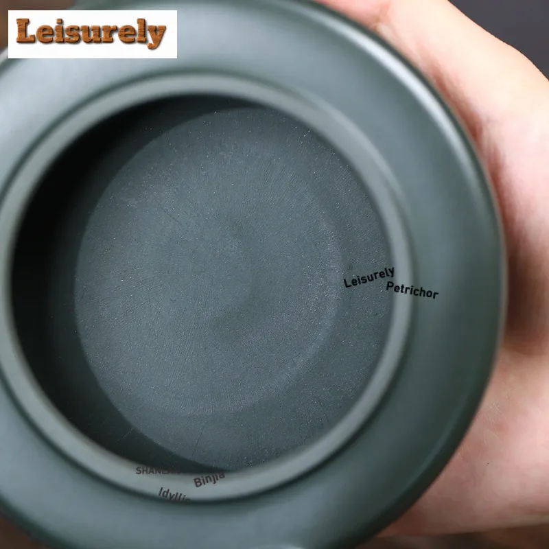 280ml Exquisite Yixing Purple Clay Teapots Handmade Lotus Fish Pot Raw Ore Blackish Green Mud Kettle With Filter Zisha Tea Set