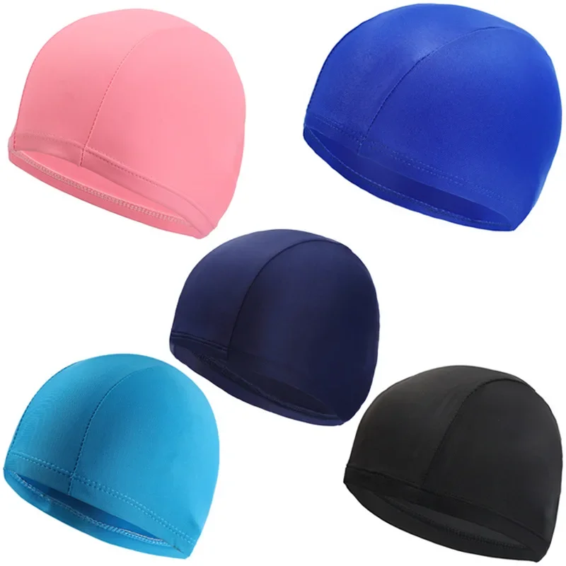 Children Swimming Cap Polyester Summer Boys and Girls swimming cap