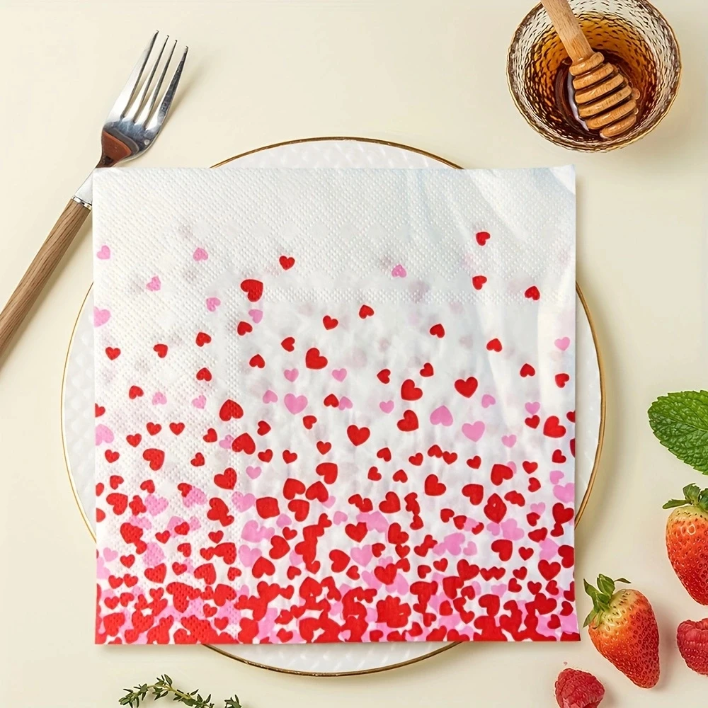 20pcs/pac 13inch Printed Paper Napkin Birthday Wedding Party Table Setting Cafe Mouth Cloth Placemat