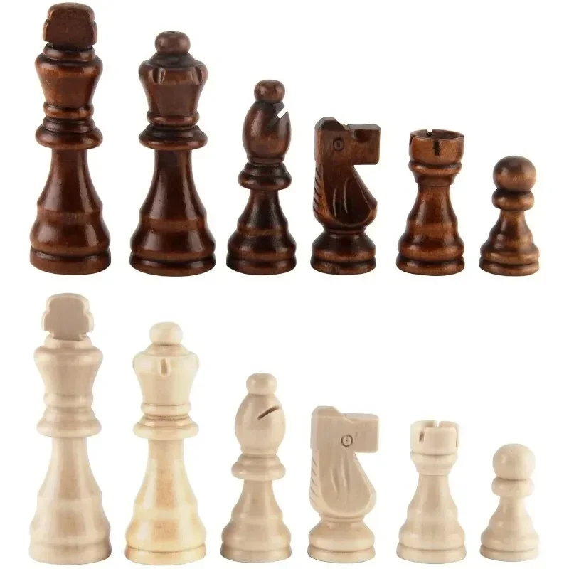 32 Pieses Wooden Chess Standard Tournamen Staunton Wood Chessmen 8cm King Height Chess Pieces Only No Board wooden chess chess pieces