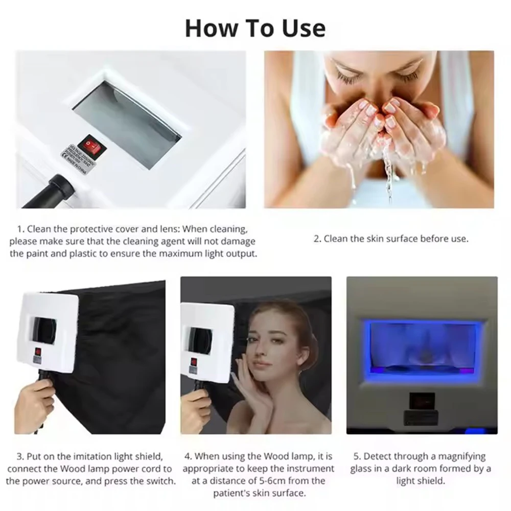 Professional Lamp Skin UV Analyzer Wood Lamp Facial Skin Test Machine Beauty Machines Professional Facial Skin Diagnostic Device