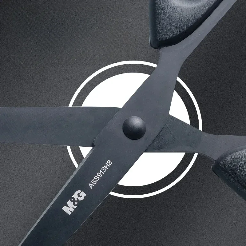 검은 블레이드 가위 160/180mm 녹 방지 날카로운 학생 종이 절단 가위 재단사 가위 가정용 사무용품
