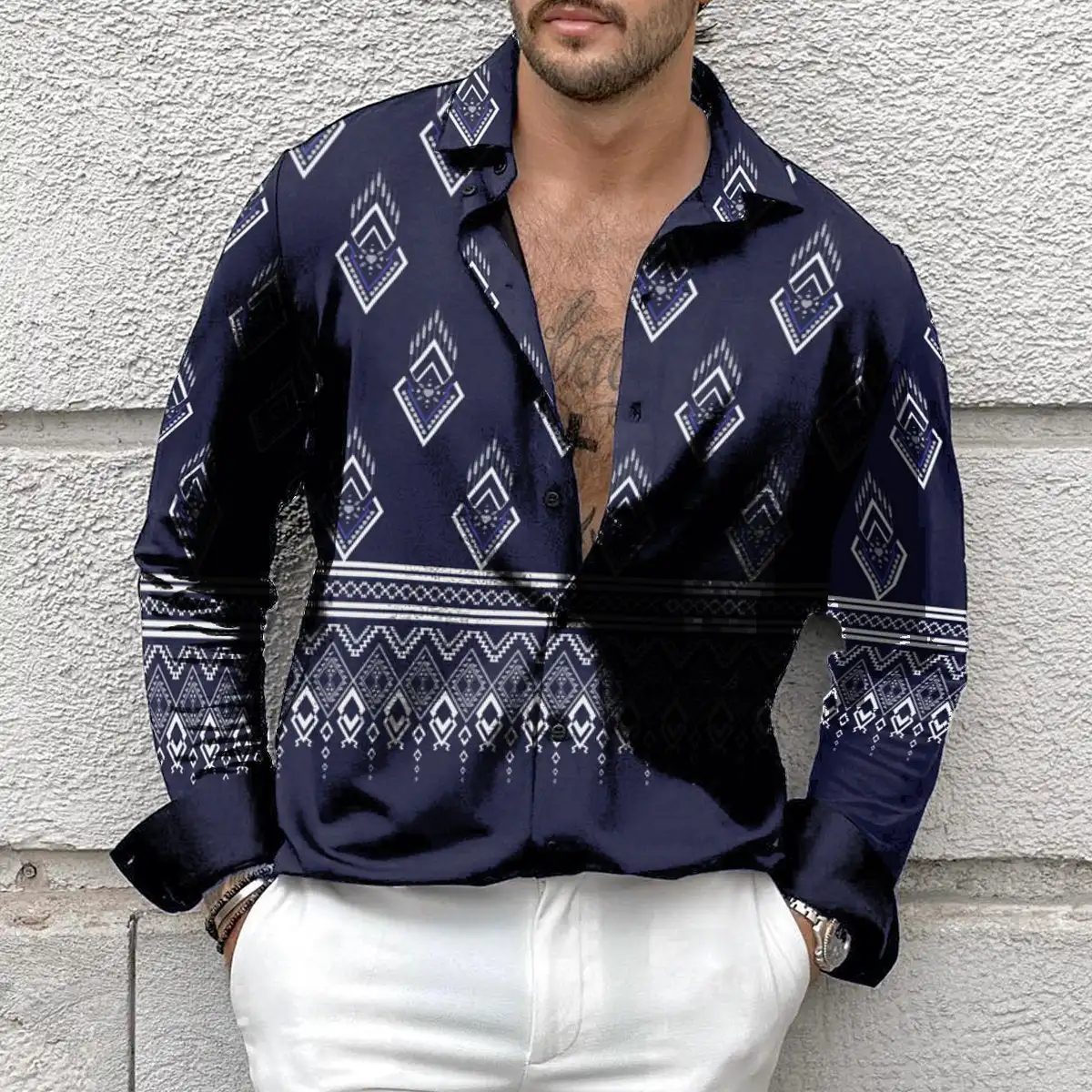 Retro Tribal Ethnic Clothing Shirts for Men Outdoor Casual Soft Plus Size Men's Tops High Quality Premium Men's Tops Fashion But