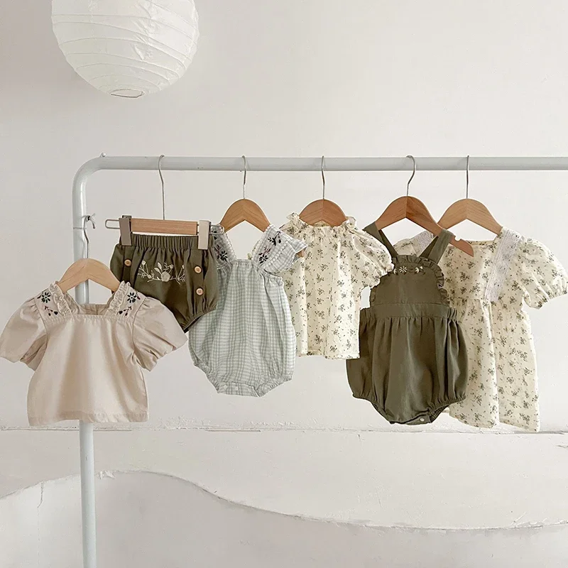 Toddler Baby Girls Suit Baby Short Sleeve Shirt And Shorts Suit Summer Newborn Baby Clothes Girls Dress Set Clothes