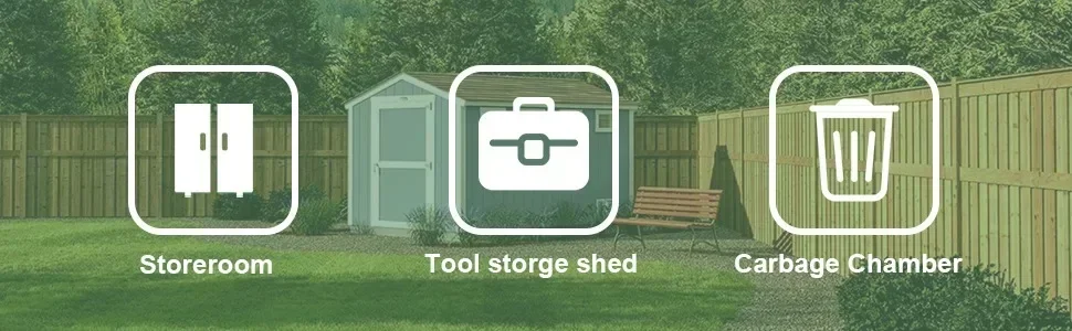 Description Picture 5 of item6 x 4 FT Outdoor Metal Storage Shed, Steel Garden Shed with Double Lockable Door, Tool Storage Shed for Backyard, Patio & Lawn