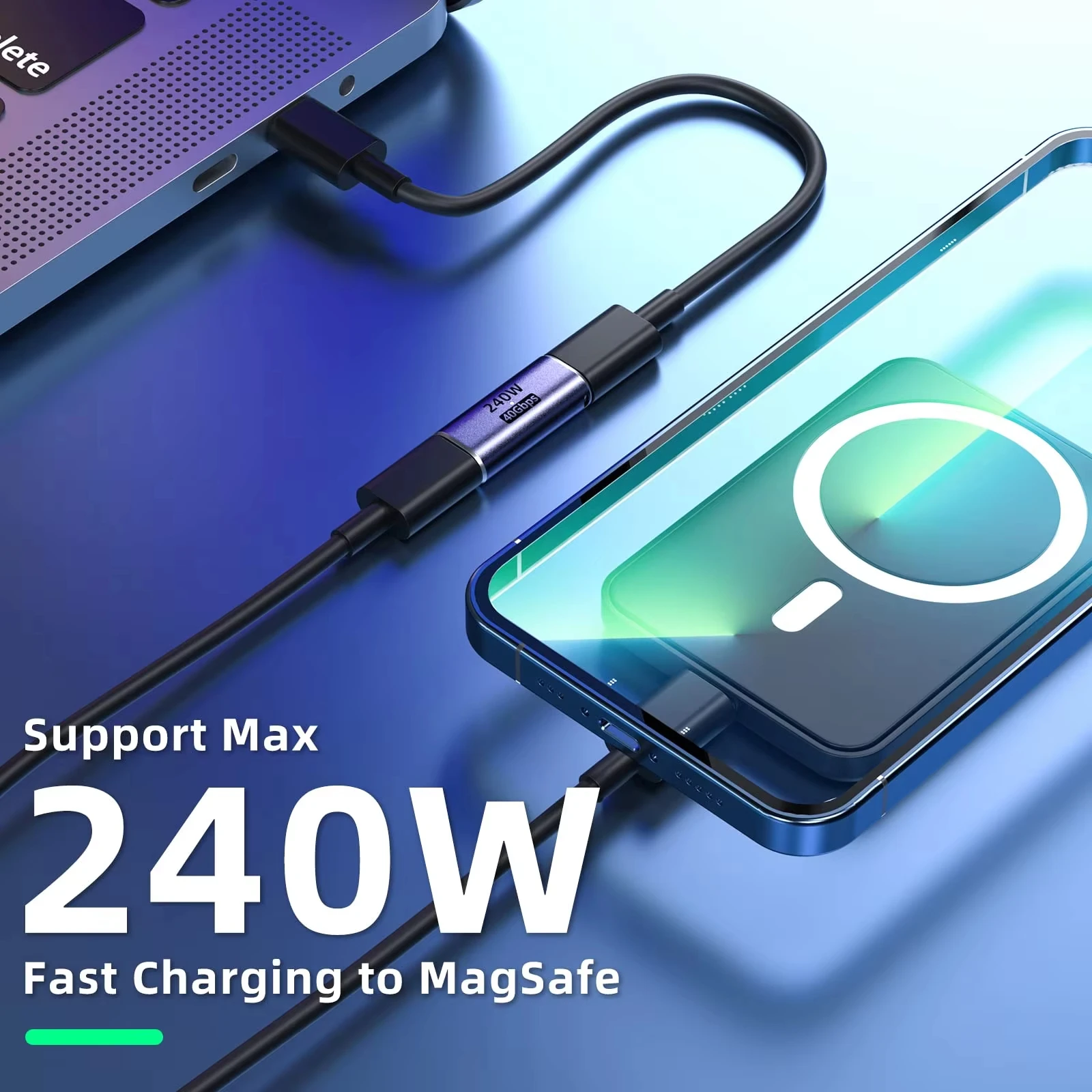 NNBILI 1-4개 USB C 암 어댑터 PD240W 40Gbps 8K 60hz 비디오 썬더볼트 4/3 맥북 프로/에어 아이패드 USBC 허브 호환