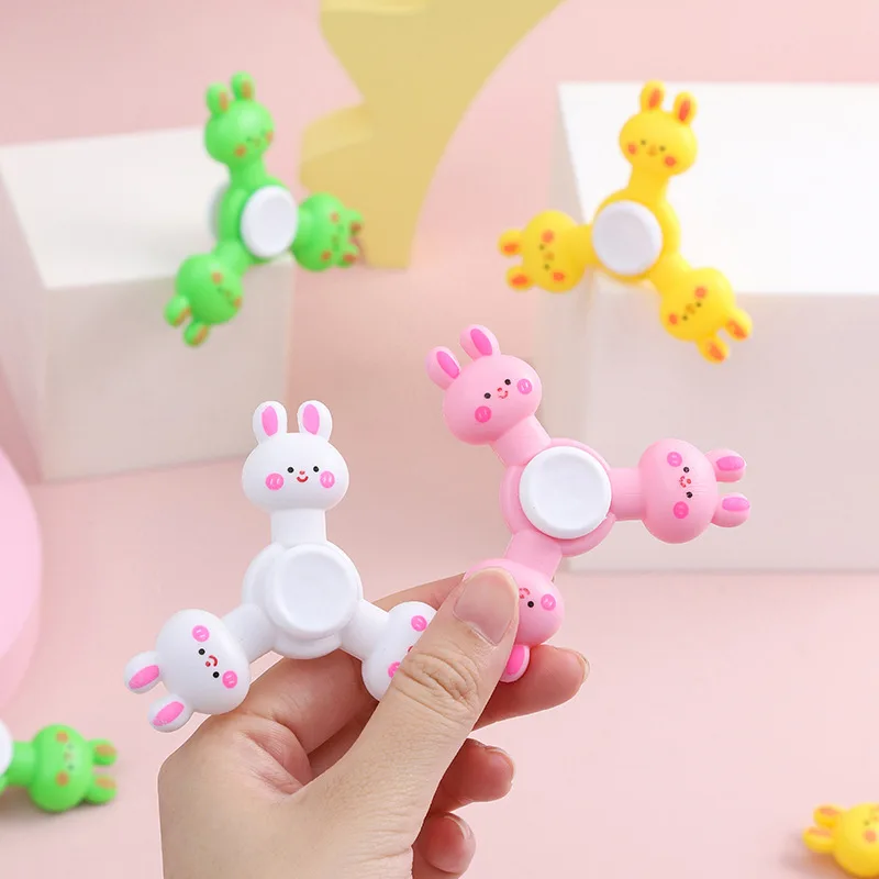 10/30Pcs Cartoon Rabbit frog Fingertip Gyro Stress Reliver Toy Kids Birthday Party Favors Easter Theme Goodie Bag Pinata Fillers stress relief toys party toys