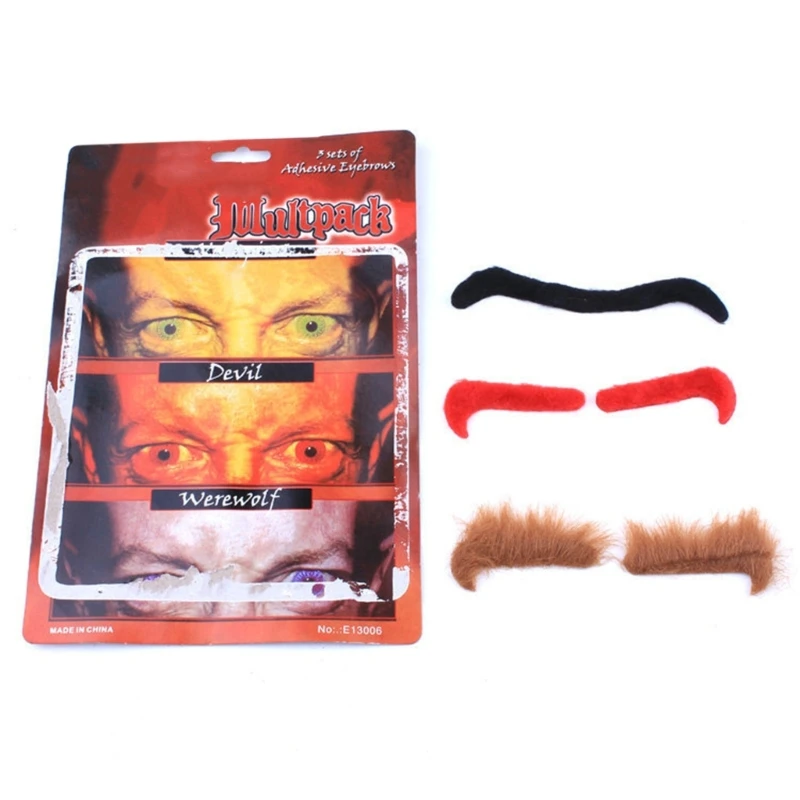 

Fake Eyebrows Kits Artificial Eyebrows Stick on Eyebrow for Halloween Masquerade