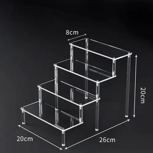 1-5 Tier Acrylic Display Risers Clear Shelf Doll Clay Figurine Display Stand for Desserts Perfume Organizer Showcase W-10 - Image 10