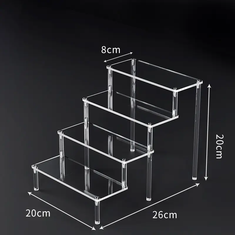 1-5 Tier Acrylic Display Risers Clear Shelf Doll Clay Figurine Display Stand for Desserts Perfume Organizer Showcase W-10 - Image 10