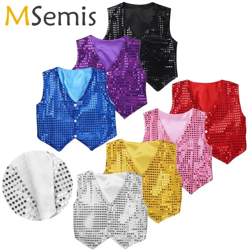 Jazz Dance Costume Vest Boy Hip Hop Clothing Halloween Magician Cosplay Costume Waistcoat for Choir Jazz Dance Stage Performance
