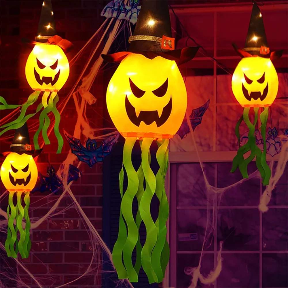 Halloween Led Lantern Flashing Hanging Lamp for Halloween Party Festival Decorations Wizard Pumpkin Lantern Lights Decoration halloween lantern lights