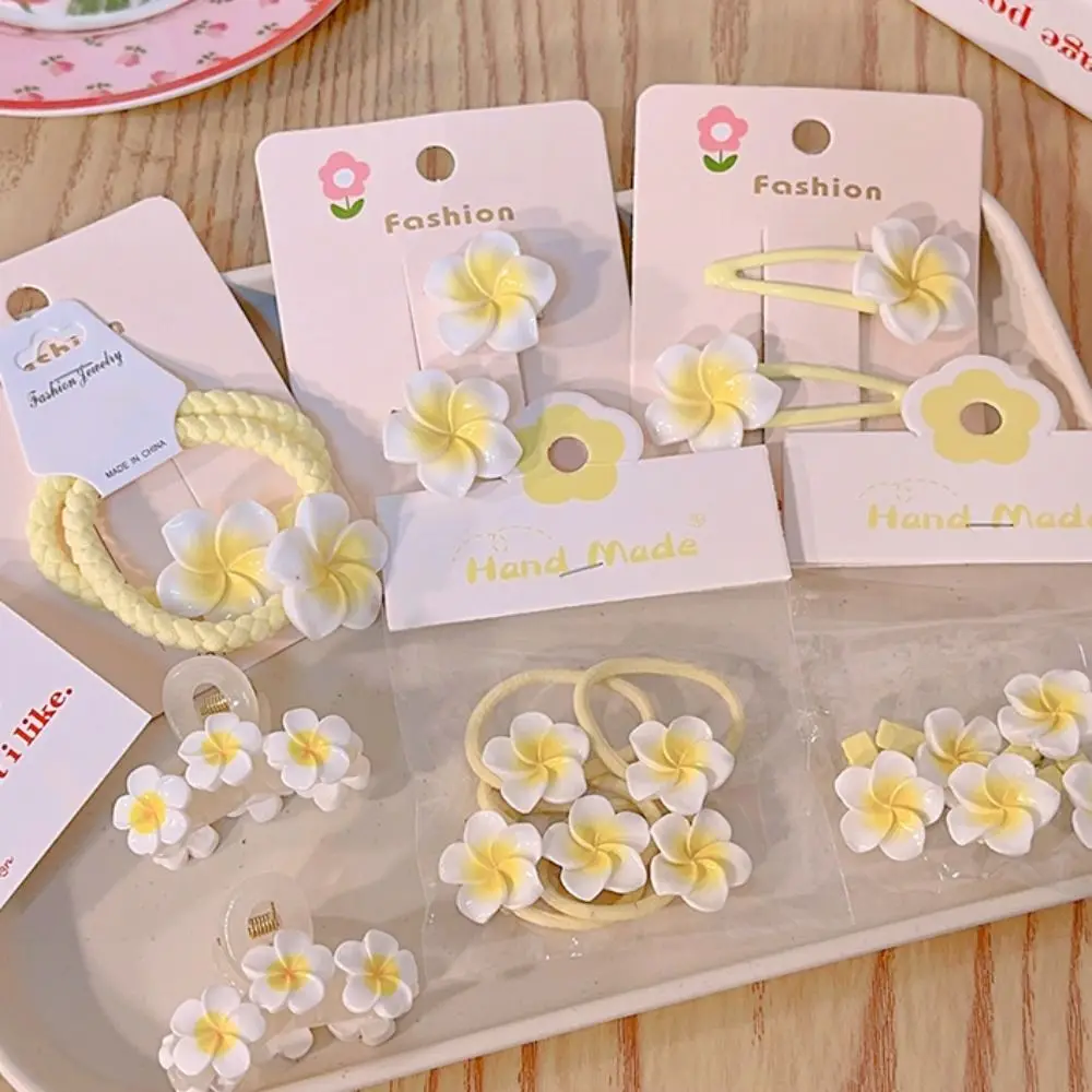 헤어 로프 Plumeria 꽃 헤어 클립 헤어 클립 헤어 액세서리 계란 꽃 BB 클립 전통 미니 헤어 클로 꽃 자용