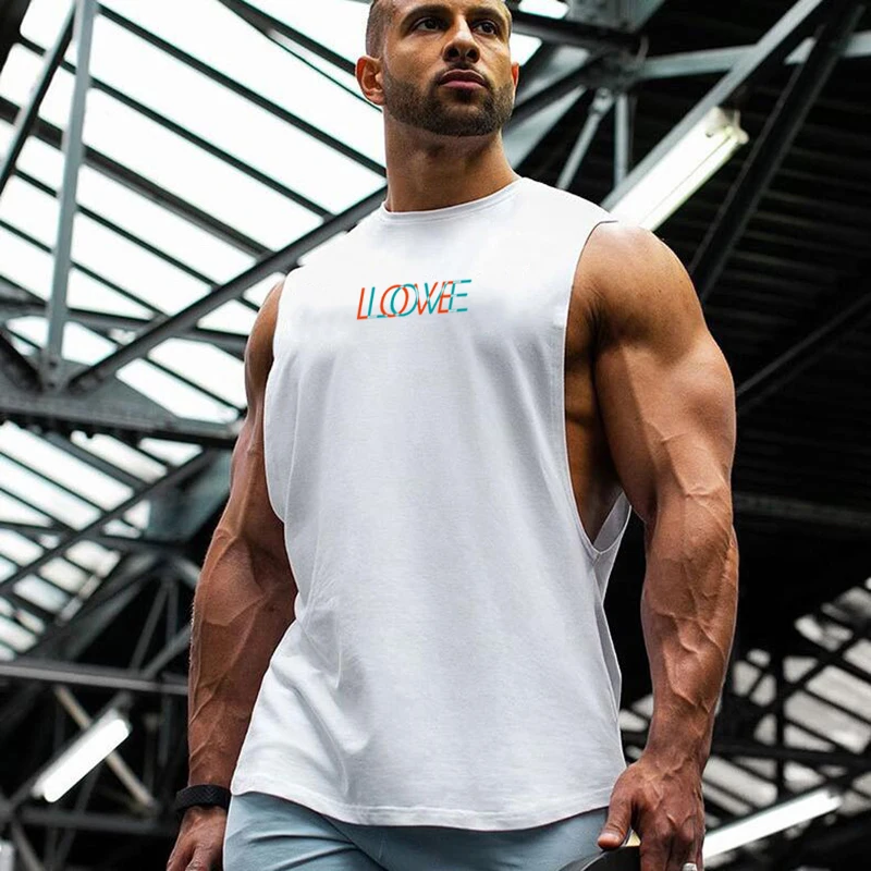 

Mens Clothing Brand Gym Running Casual Muscle Sleeveless Vest Bodybuilding Tank Top Fashion Workout Fitness Sporting Singlets