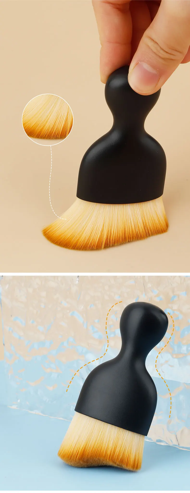 Description Picture 5 of itemFoundation Makeup Brush Base Black S Shape Synthetic Fiber High Quality Curved Blush Powder Blendeing Face Make Up Tools Women