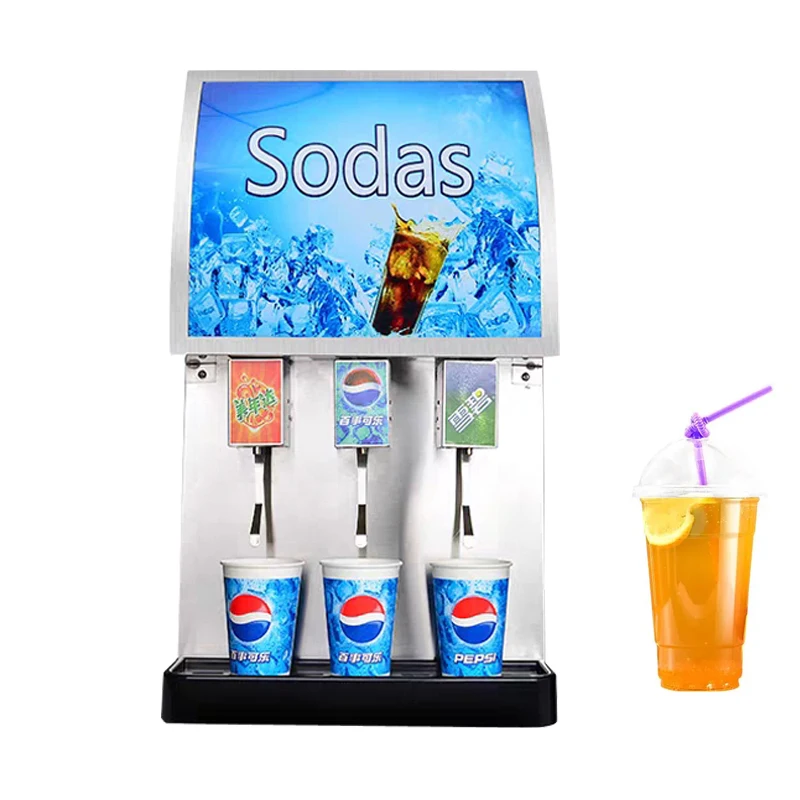 Coke Dispenser 3 Flavour Soda And Juice Factory Wholesale Carbonated Beverage Cup Splitter Automatic Making Vending Machine 2