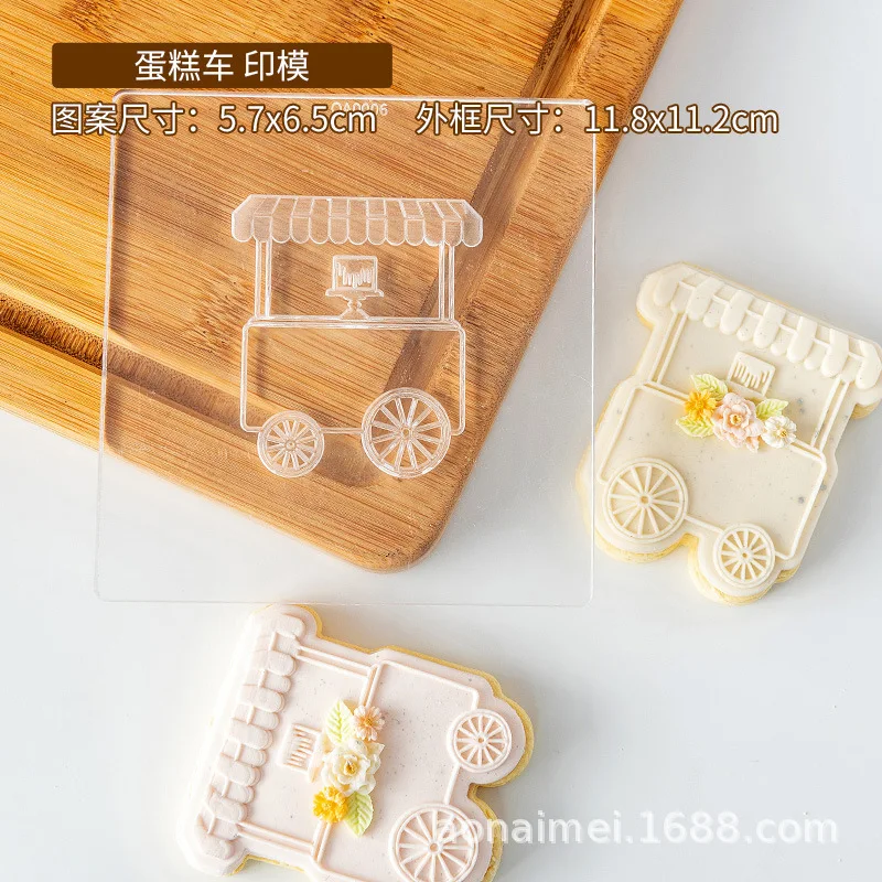 Princess Castle Cookie Press Stamp Cake Decoration Tool Acrylic Cartoon Biscuit Mold Fondant Pastry Cookie Cutter cookie cutter baking mold cookie mould fondant cutter cookie maker press kit