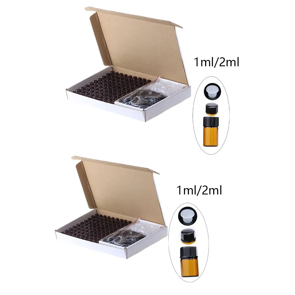 

Флаконы для эфирного масла 1-2 мл, многоразовые флаконы простого дизайна 100 шт. для хранения