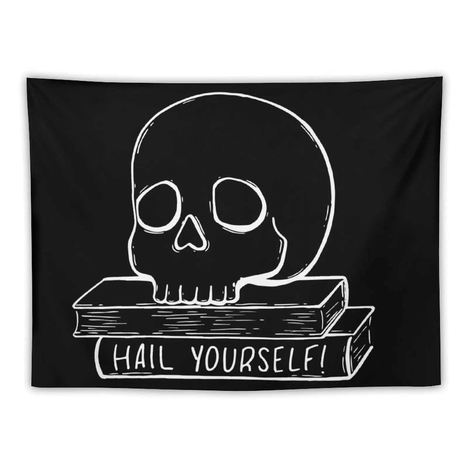 

Hail Yourself Skull & Spellbook Tapestry Room Ornaments Home Decorations Aesthetic Wall Decor Tapestry