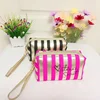Portable striped makeup bag, small size, high-value handbag, mini portable makeup storage bag, waterproof women's bag cs013 3