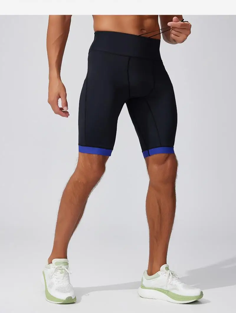 (S-2XL)Men Women Racing Shorts 80% Nylon Compression Moisture-Wicking Marathon Trail Running Tights with Mesh Pockets