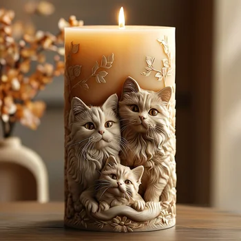 Cat Pillar Candle Mold 1