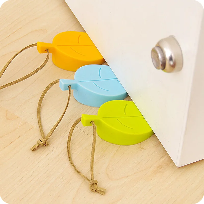 Silicone Leaves/Key Doorstop For Children Baby Protector Block Home Decor Creative Leaf Style Door Stopper Wedge Holder Safety